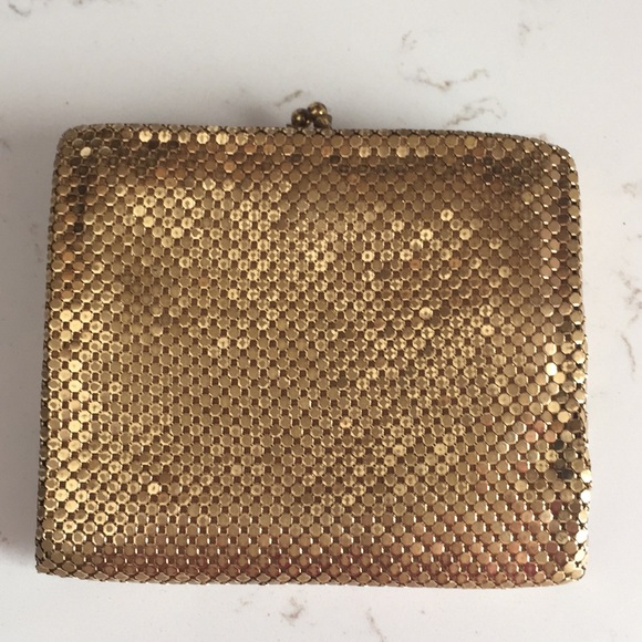Whiting & Davis Wallet Gold Mesh Vintage 60s - Picture 3 of 11